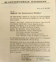 Zusammensetzung des Vorstandes vom Mai 1932