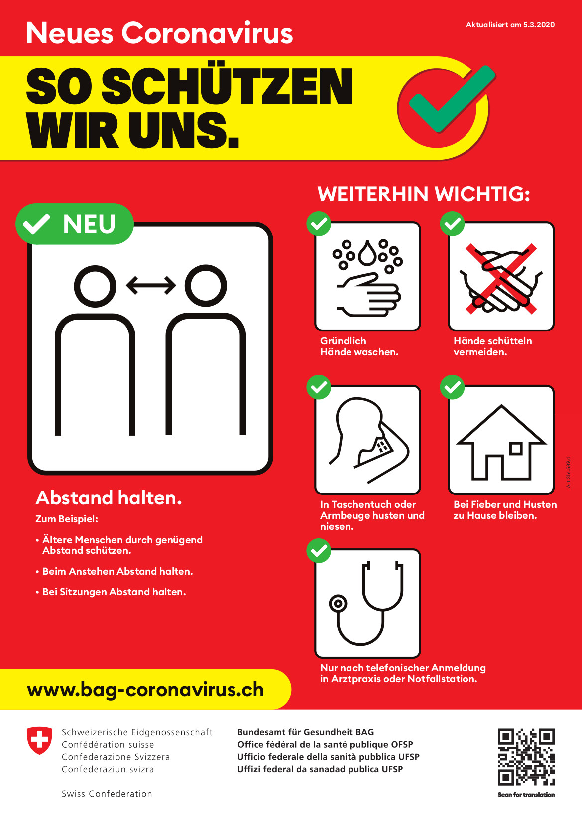 Empfehlungen des Bundesamtes für Gesundheit