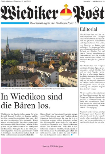 Titelblatt der ersten Nullnummer der «Wiediker Post» (Juli 2020)