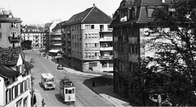 Der Tatort lag an der Birmensdorferstrasse 170 (Bildmitte, Foto ca. 1943) 