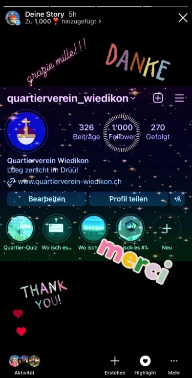 Geburtstags-Story vom 14. Dezember 23 auf Instagram
