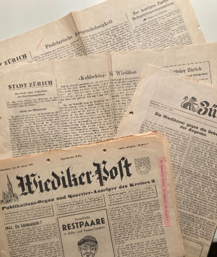 Pressespiegel zur Diskussion um den Schulhaus-Neubau auf der Aegertenwiese 1943/44