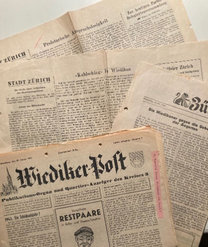 Pressespiegel zur Diskussion um den Schulhaus-Neubau auf der Aegertenwiese 1943/44
