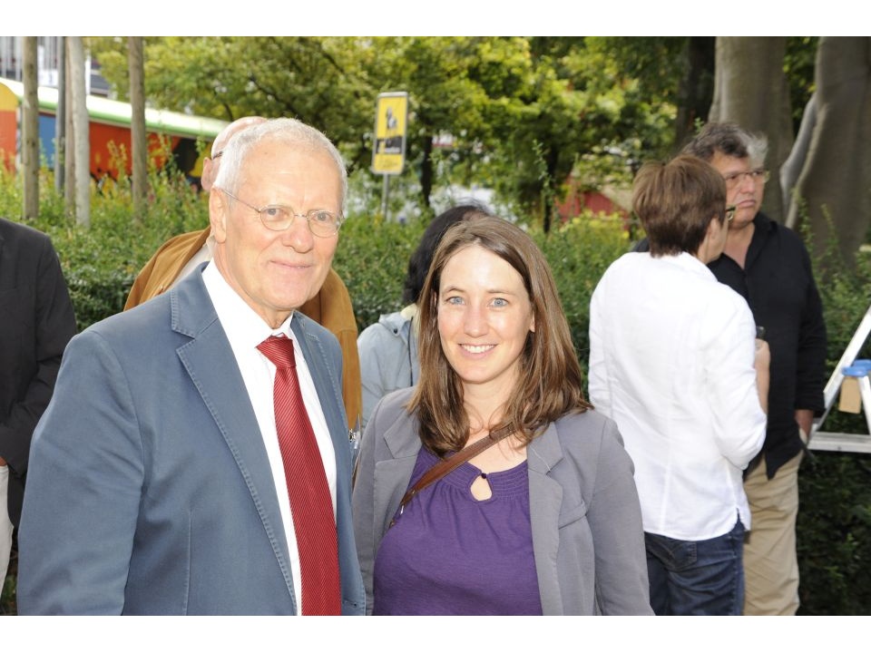 Quartiervereinspräsident Urs Rauber mit Gemeinderätin Barbara Wiesmann (SP)