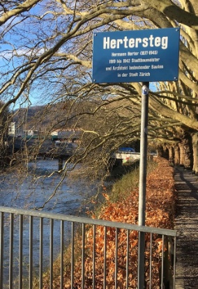 Die Sihlbrücke Hertersteg verbindet das Engequartier (Kreis 2) mit dem Sihlhölzli (Kreis 3)
